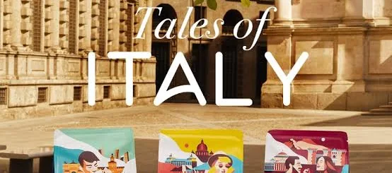 Lavazza Tales of Italy met de melanges Milano, Roma en Napoli op een Italiaans plein