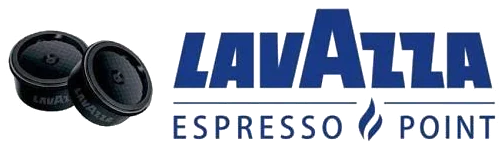 Logo Lavazza Espresso Point, met twee Espresso Point-capsules